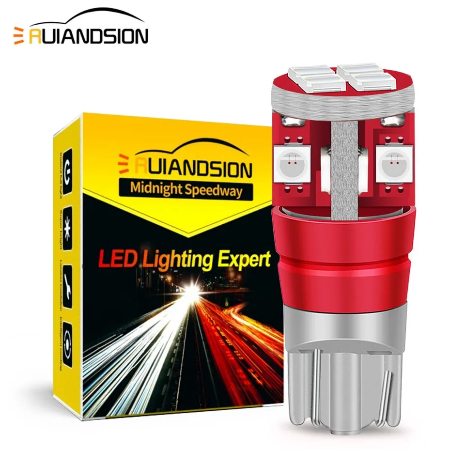 Ruiandsion T10 Led Replacement Turn Signal Bulbs for Motorcycle 12V 24V Red